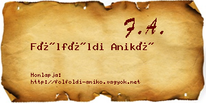 Fölföldi Anikó névjegykártya