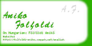 aniko folfoldi business card